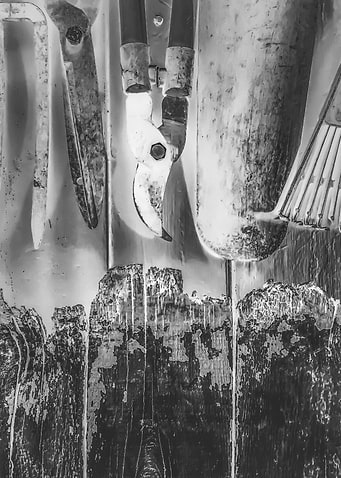 gardening tools pitchfork spade shovel rake bypass lopp ...