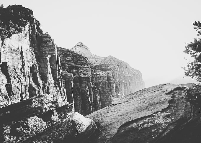mountain view at Zion national park, USA with summer su ...