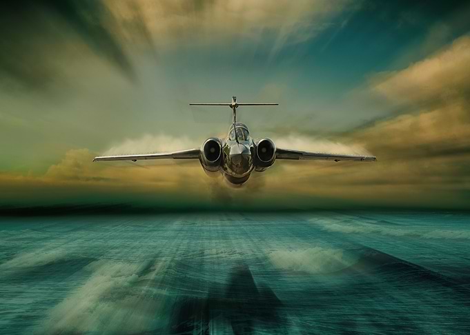 RAF Buccaneer low level over the sea