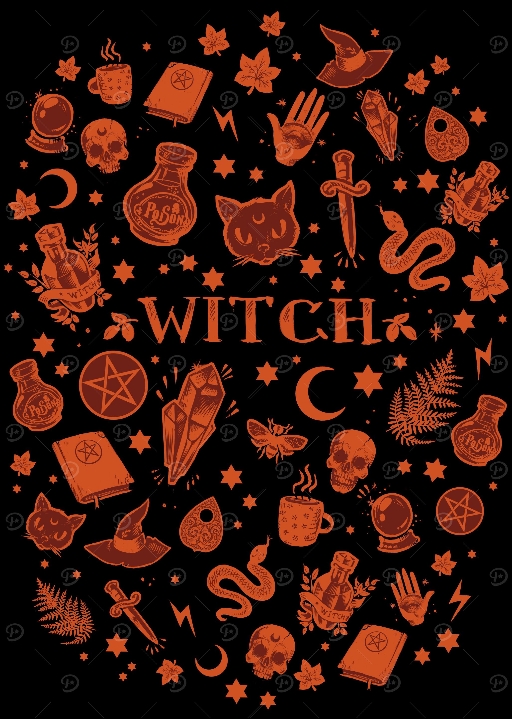 Witch elements pattern by Medusa Dollmaker