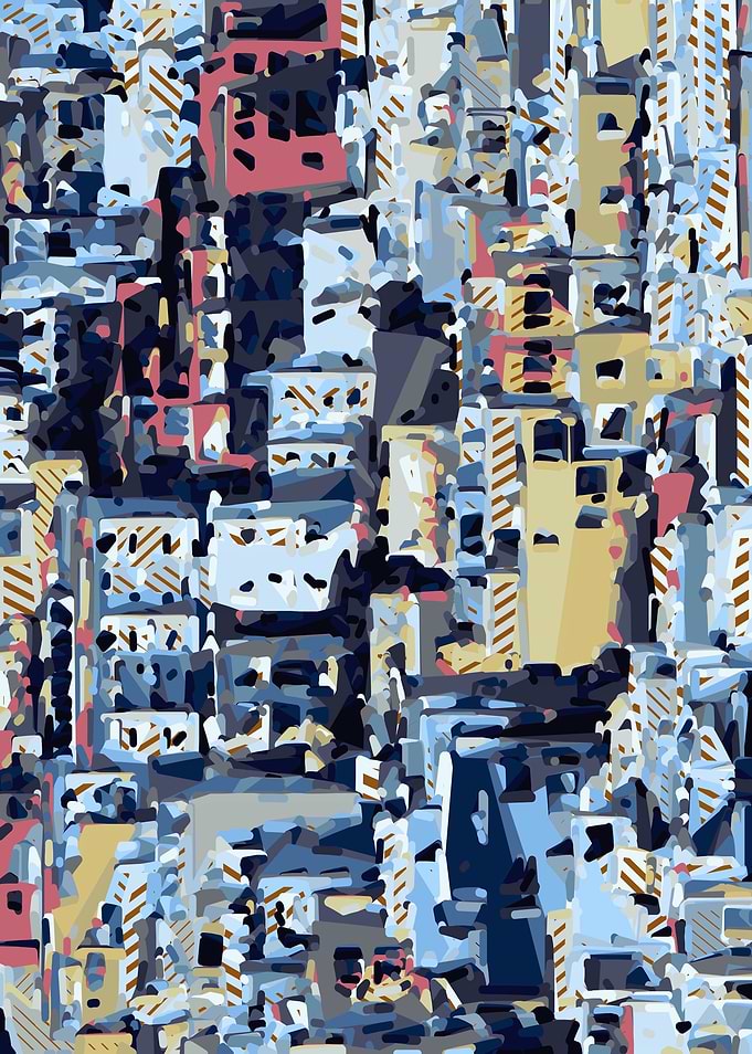 red yellow blue pink drawing and painting abstract back ...
