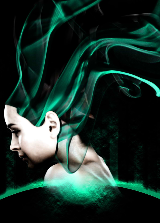 Cyan woman