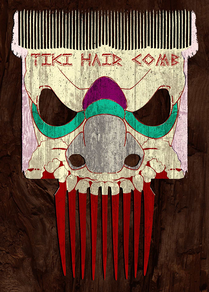 tiki hair comb