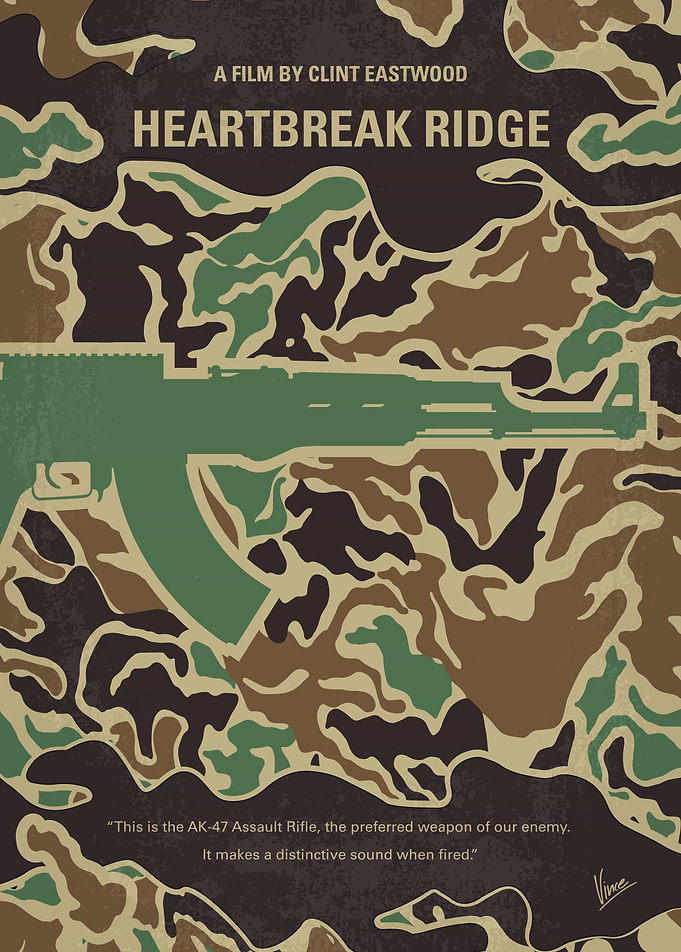 No747 My Heartbreak Ridge minimal movie poster A hard- ...