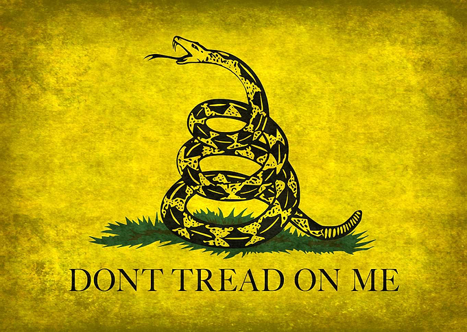 The Gadsden flag is a historical American flag with a y ...