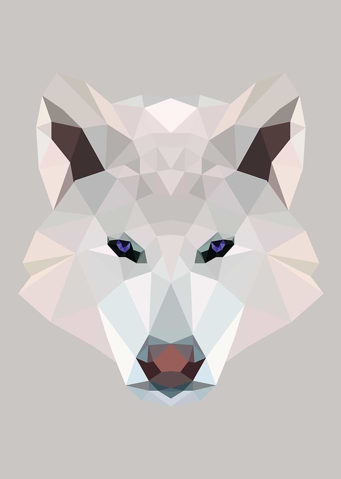 White Wolf Poly-Art