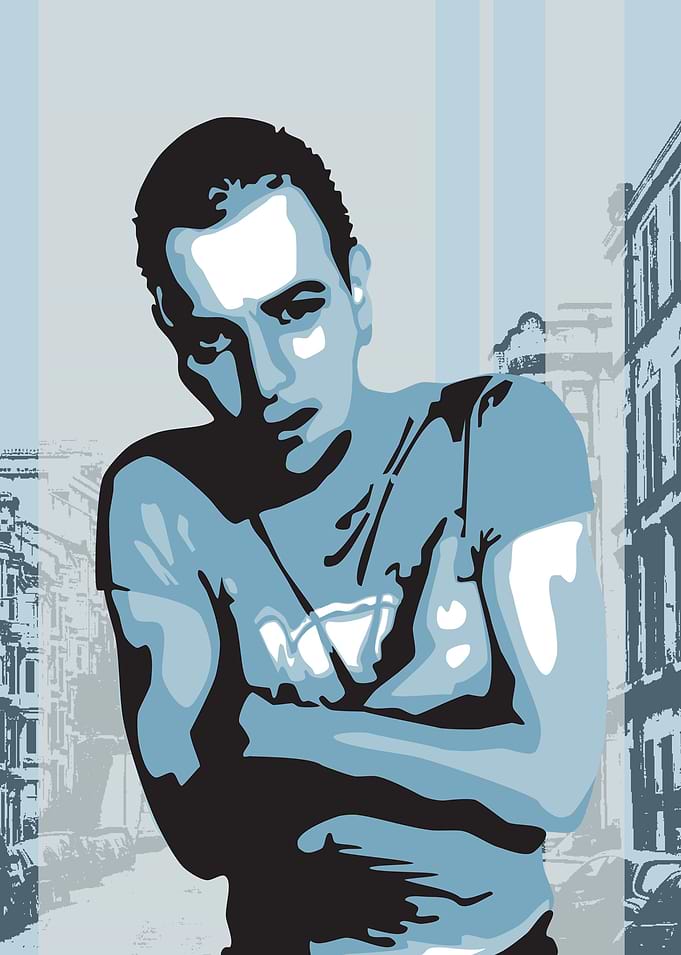 Trainspotting characters taking selfies in Scotland