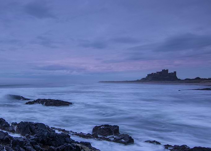 A long exposure of Bamburgh Castle, Northumberland, tak ...
