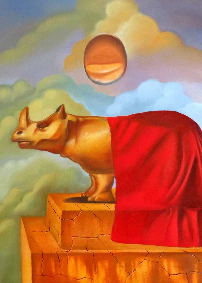 Rhino with egg