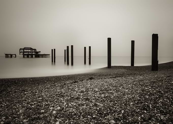The West Pier Brighton, has been destroyed by fire and ...
