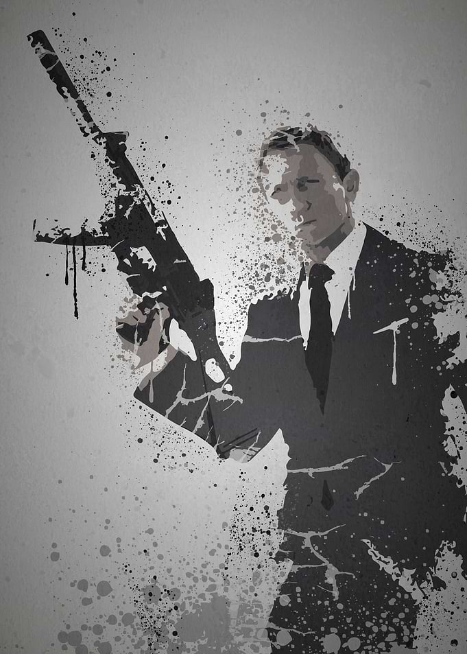 'Quantum' Splatter effect artwork inspired by James Bon ...