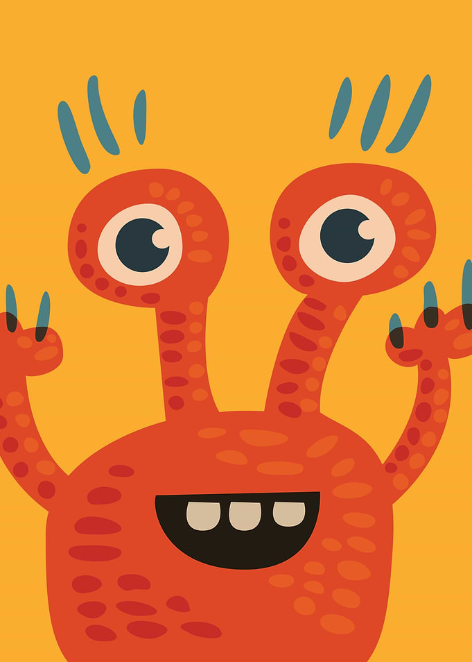 Cute illustration featuring a cartoon character in ora ...