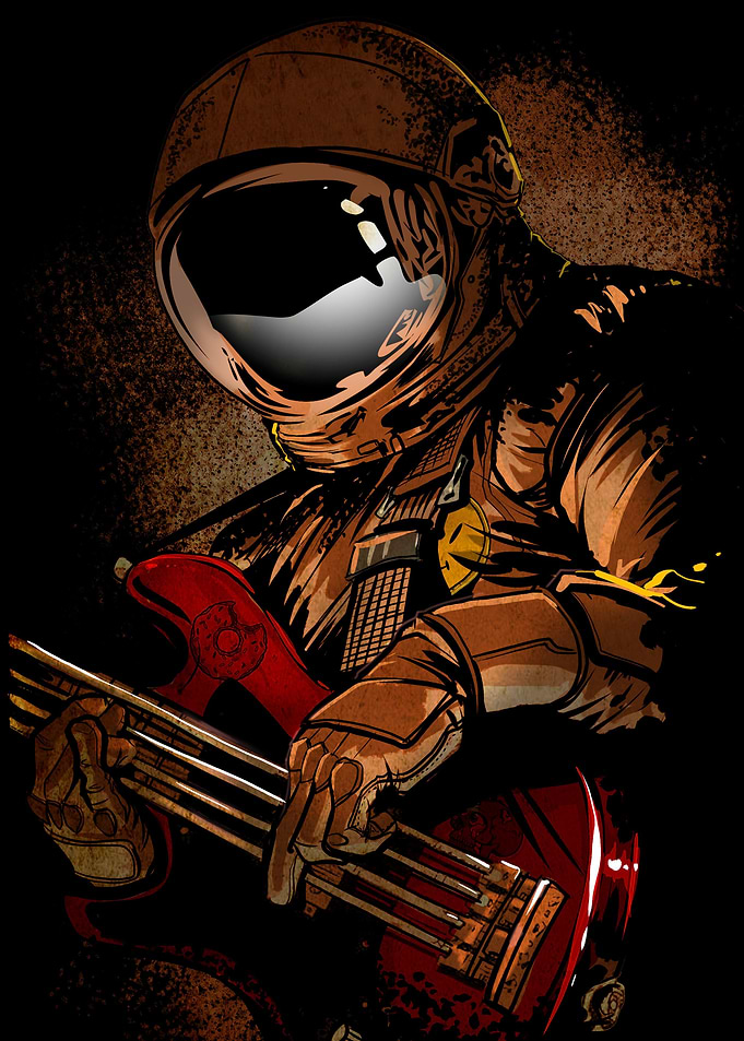 music,bass,guitar, cosmonaut