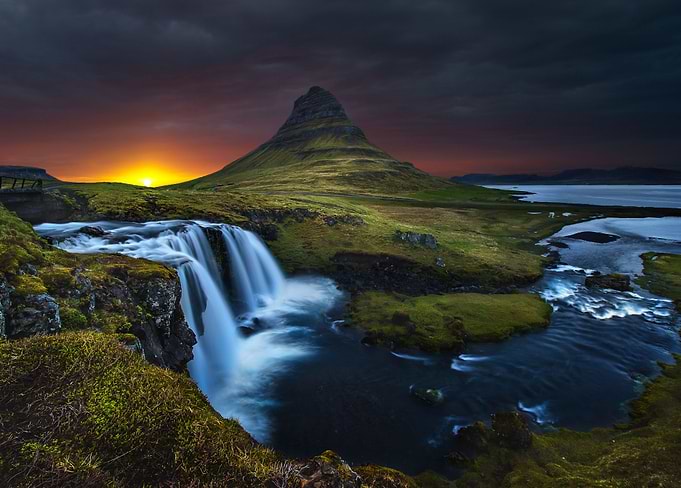 waterfall, iceland