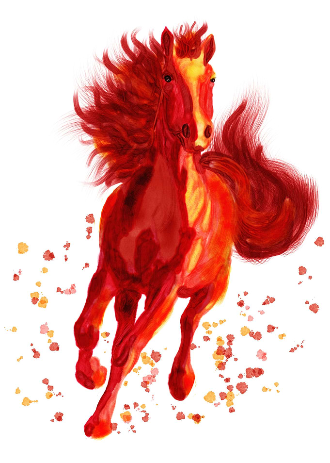 Red horse.