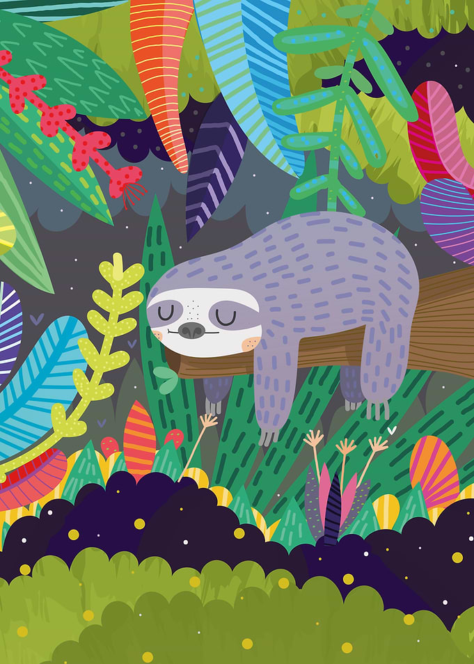 Cute sloth in nature