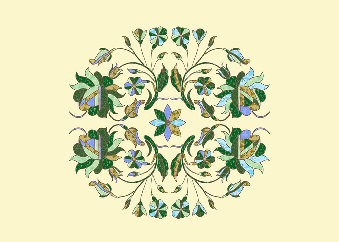 Garden flowers mandala
