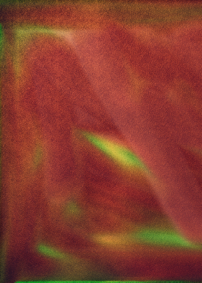 Abstract oil on paper in plum colors.