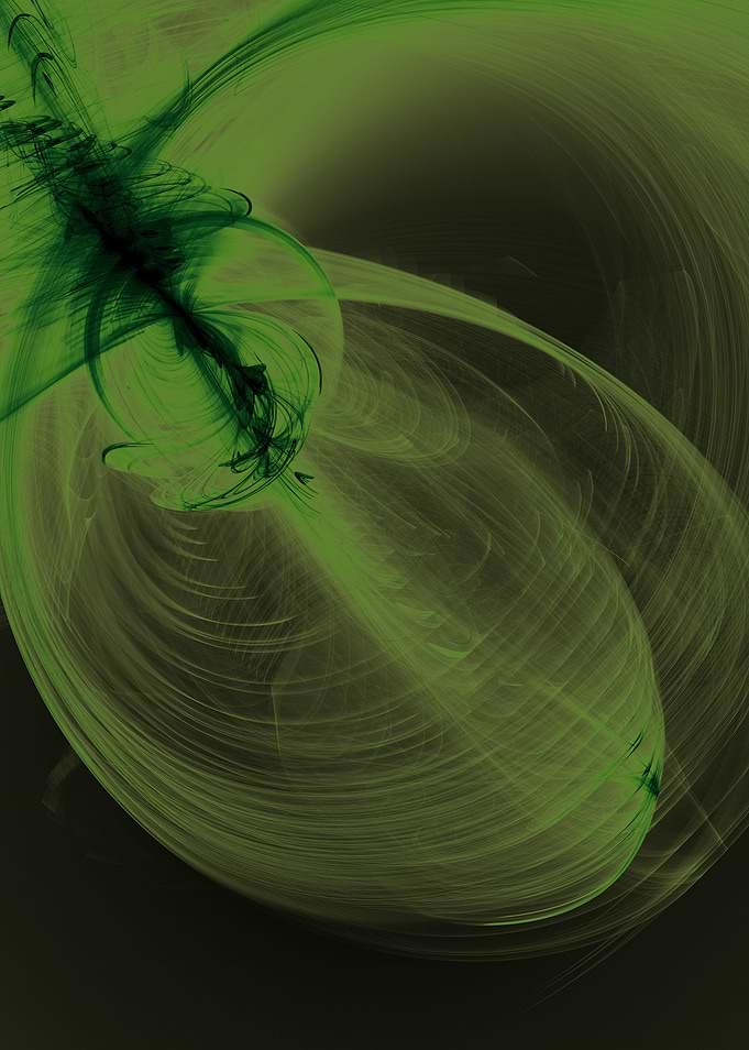 an abstract green human heart.