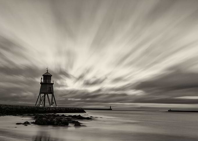 Long exposure at The Groyne, Tyneside, England