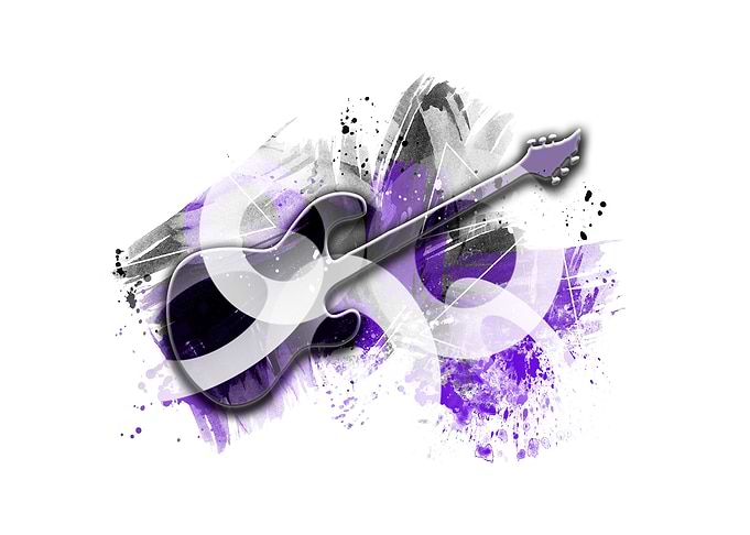 Graphic Art Guitar purple