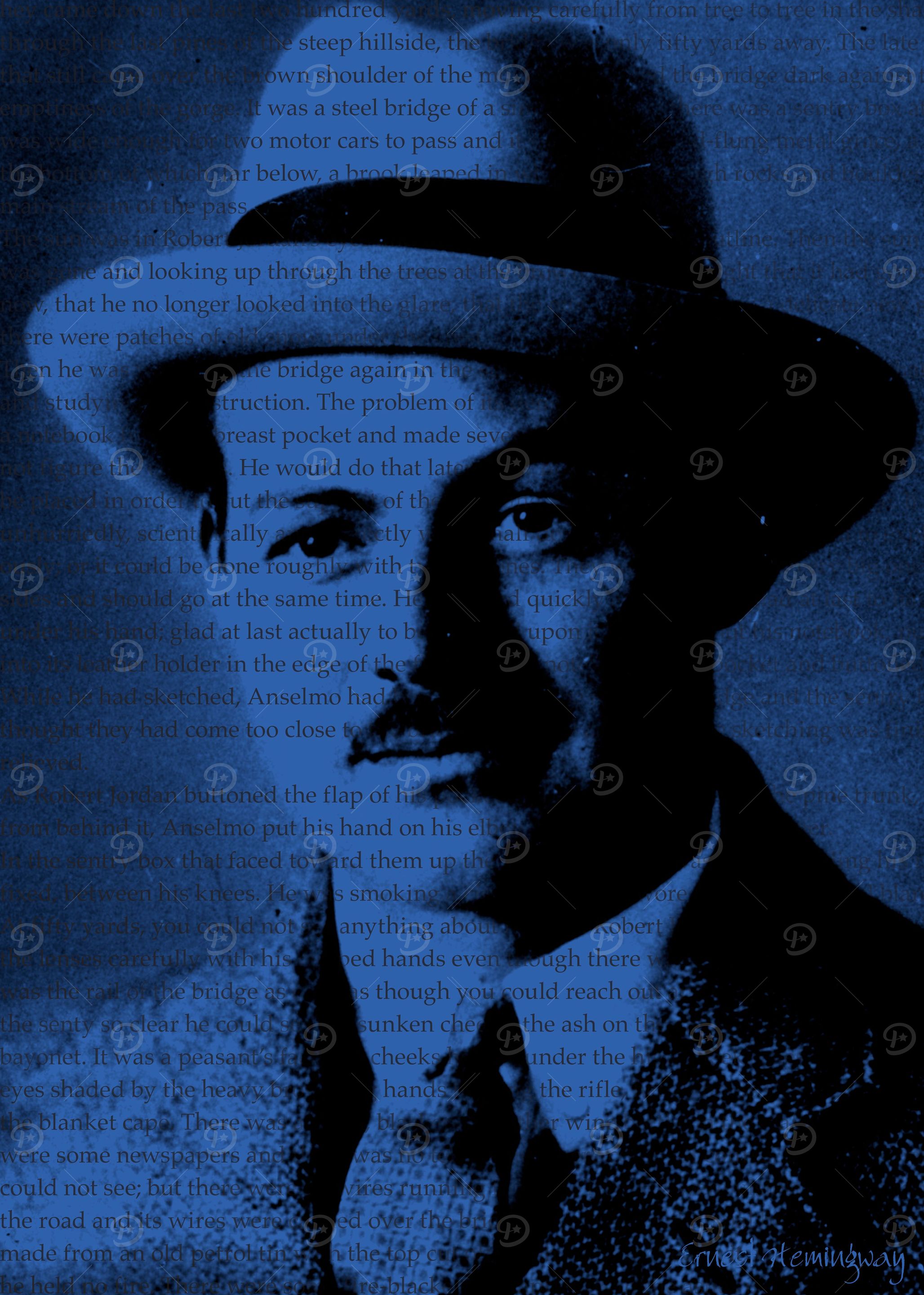 Portrait of Ernest Hemingway.