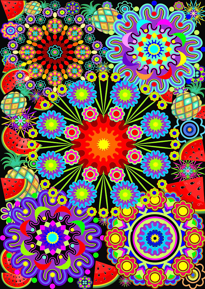 Mandalas and Exotic Fruits Pattern