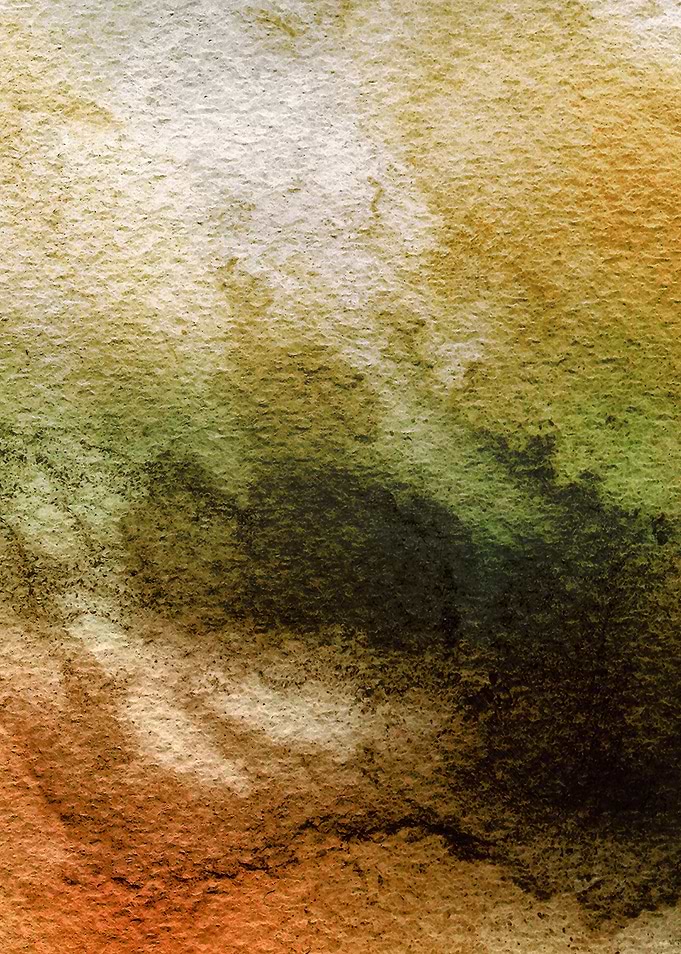 ABSTRACT GOLD TANGERINE AQUARELL v2. Abstract watercolo ...