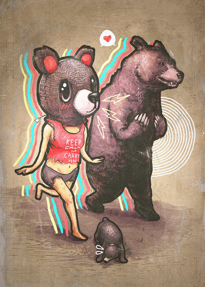 Bear and Woman by Ronan Lynam / Bears / Animal Art / An ...