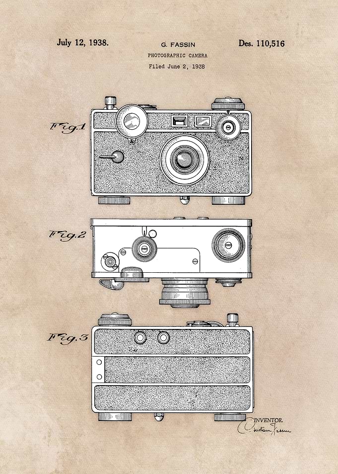 patent art Fassin photographic camera 1938