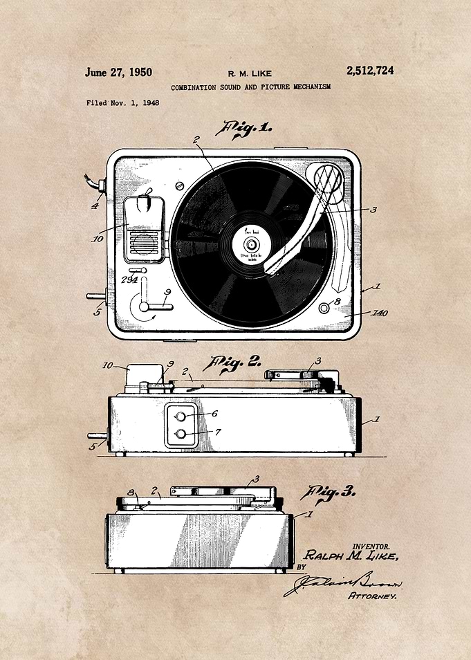 patent art Like combination sound and picture mechanism ...