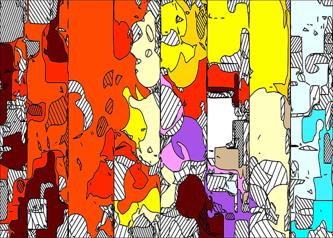 geometric graffiti drawing and painting abstract in ora ...