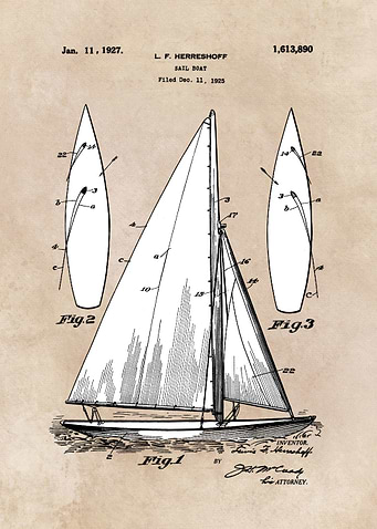 patent art Herreshoff Sail Boat 1925