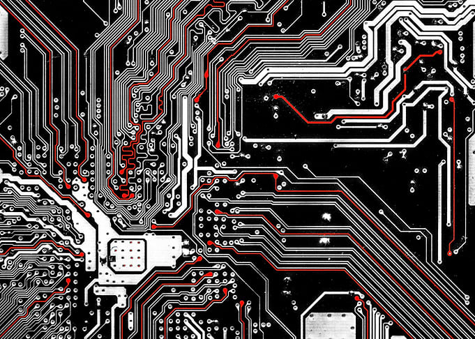 a nicely photoshopped impression of a Computers Mainboa ...