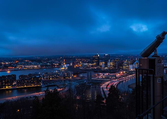 Oslo at dusk.