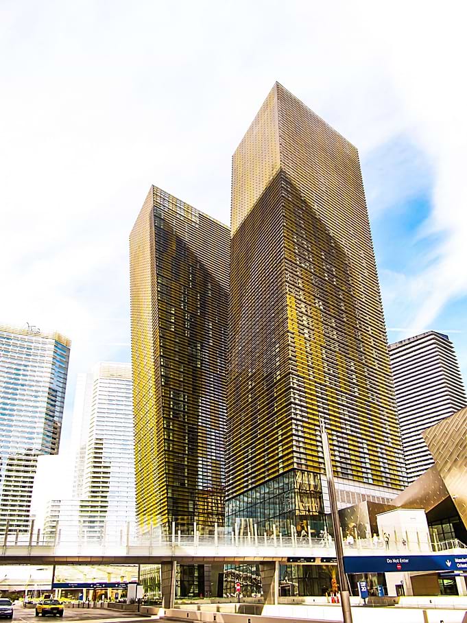 twin yellow buildings at Las Vegas, USA