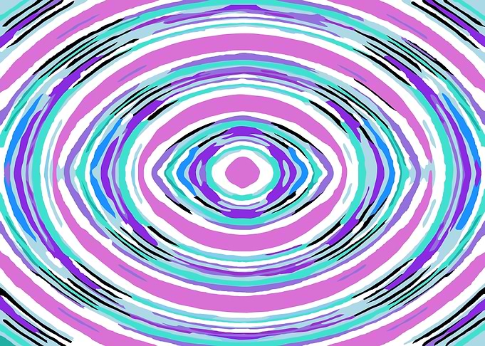 psychedelic graffiti circle pattern abstract in pink bl ...