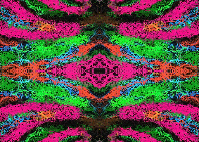 psychedelic graffiti geometric drawing abstract in pink ...