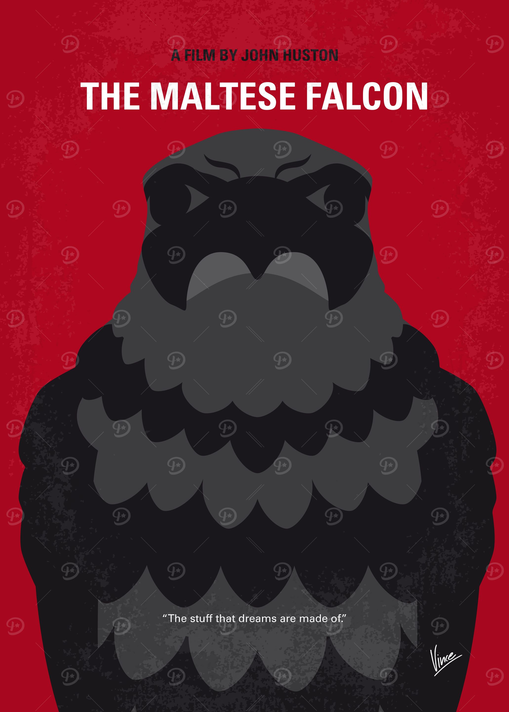 No780 My The Maltese Falcon minimal movie poster A pri ...