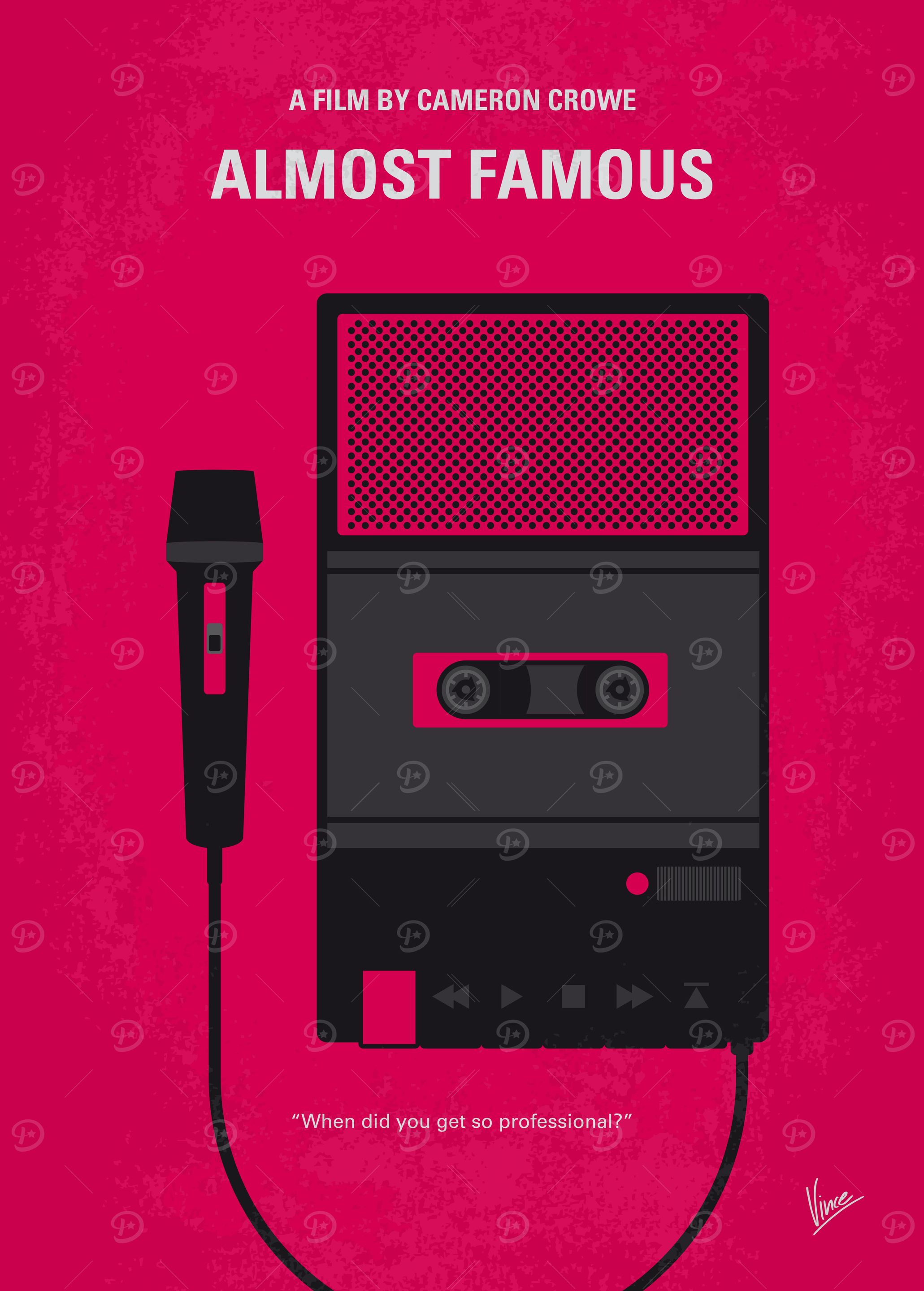 No781 My Almost Famous minimal movie poster A high-sch ...