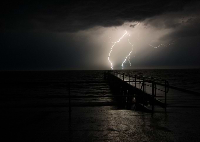 Stormy night on the water