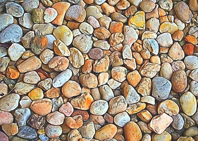 Abstract digital art rocks in neutral tones shades of b ...