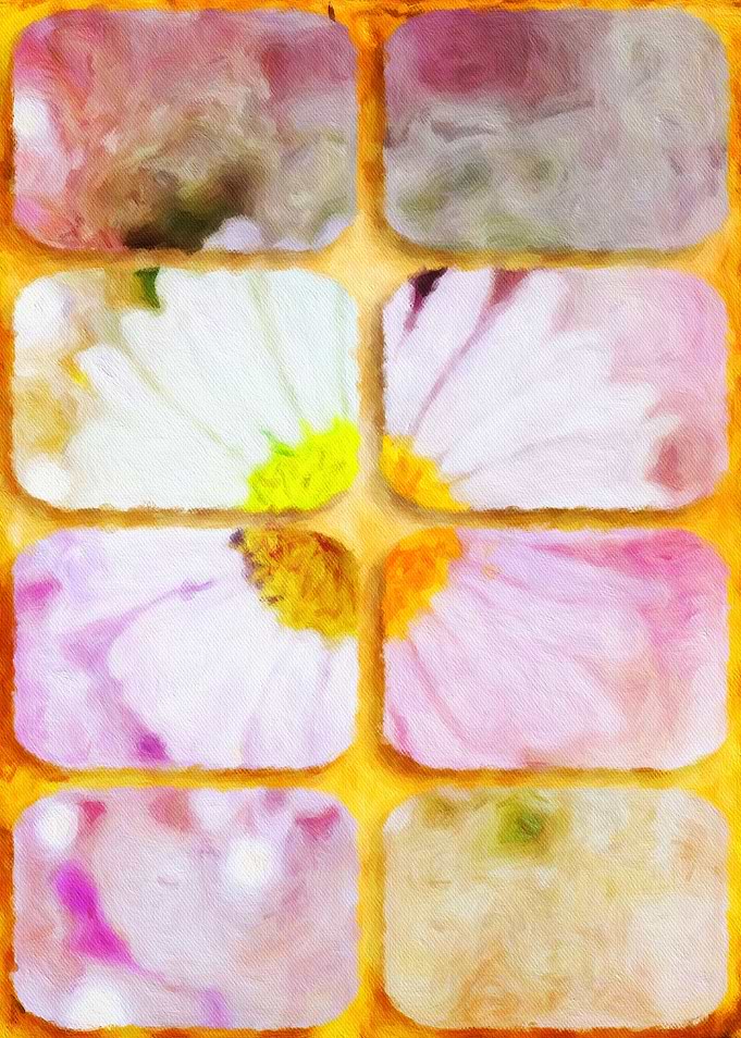 Beautiful daisy in mosaic style, as a digital painterly ...