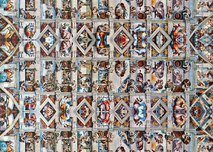 The ceiling of the Sistine Chapel - Reflected. Michae ...