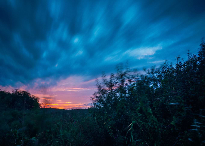 Windy sunset in October 2016