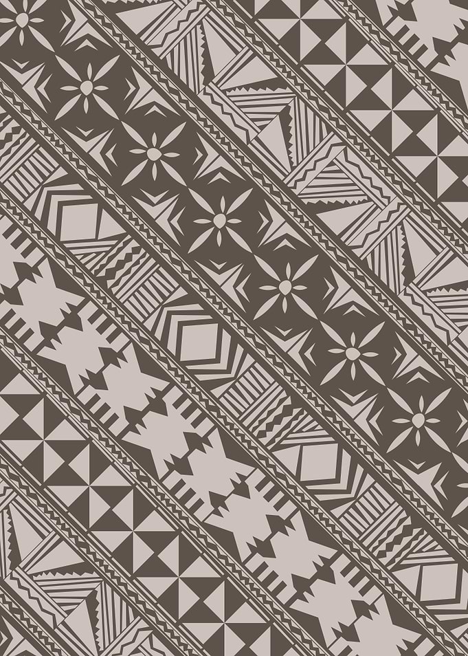 Simple Fijian Masi design in a more Traditional Colour ...