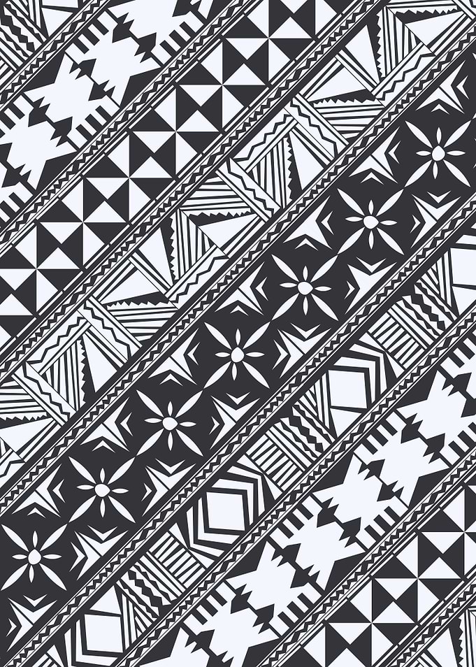 Simple Fijian Masi design in Black and white Hope you e ...