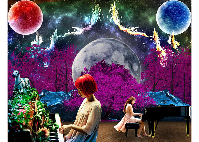 An abstract dream revolving around music.