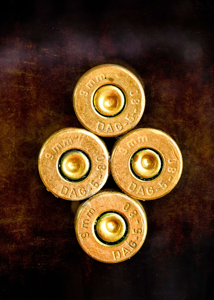4 Brass 9mm shell casings