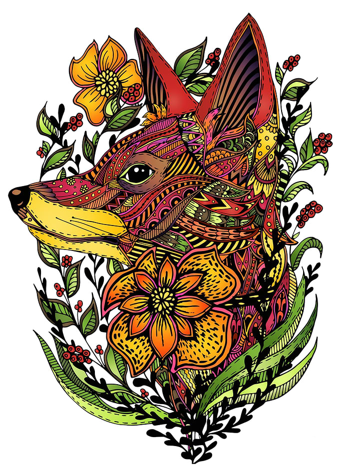 Red Fox _ Digital Painting By Salome Mika